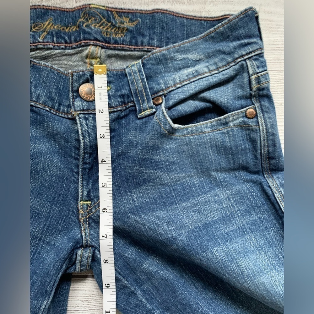 Y2K Old Navy Special Edition Vintage Denim Blue Skinny Jeans Zipper Ankle - Picture 9 of 11